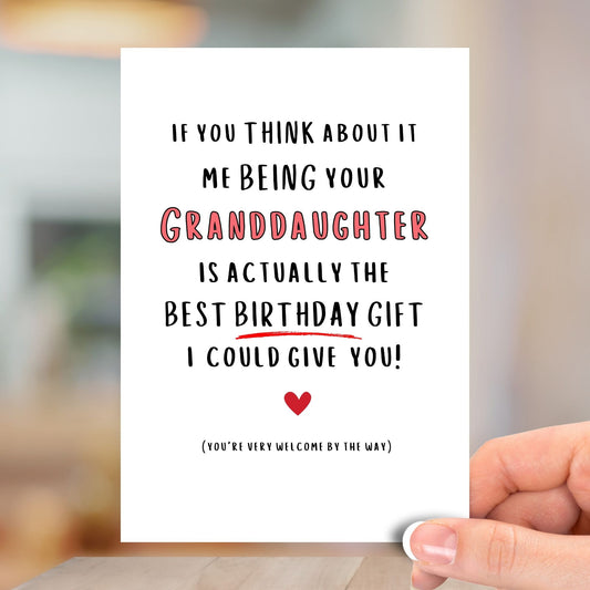 Me Being Your Granddaughter, Happy Birthday Card