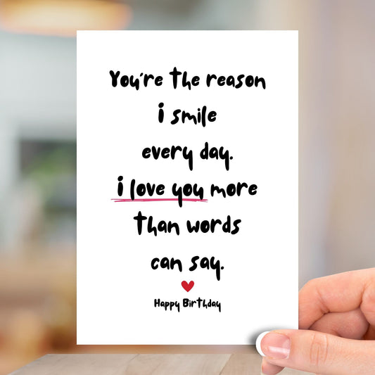 You're The Reason, Happy Birthday Card
