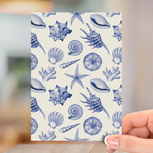 Blue Nautical Sea Pattern, All Occasion Greeting Card