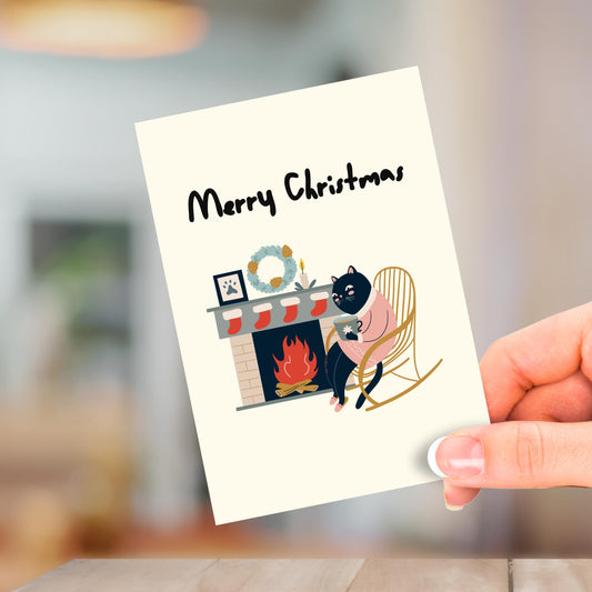 Merry Christmas Card: Custom Text, Luxury Xmas Greetings for Family & Loved Ones