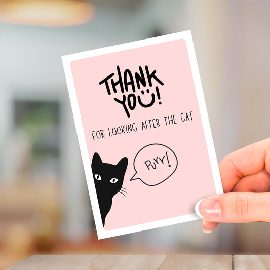 For Looking After The Cat, Thank You Card