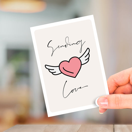 Sending Love, Heart Wing, Sympathy Card