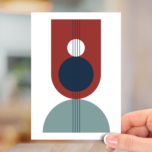 Mid Century Shapes No.3, All Occasion, Greeting Card