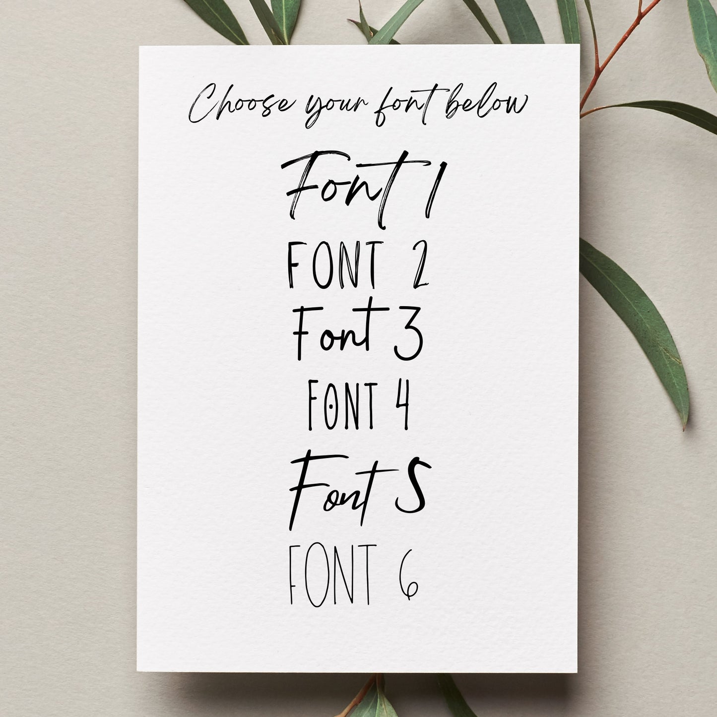 Personalised Card: Pick Your Own Font!